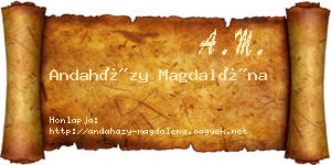 Andaházy Magdaléna névjegykártya